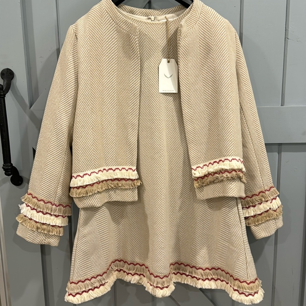 Free the roses Herringbone and Fringe Dress Set